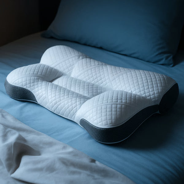 Almohada ergonómica de plumón de ganso con soporte cervical