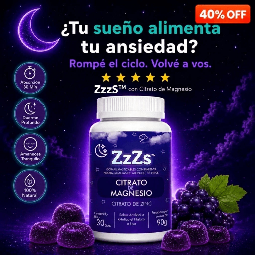 🌙 ZzZS™: Citrato de Magnesio en Gomas