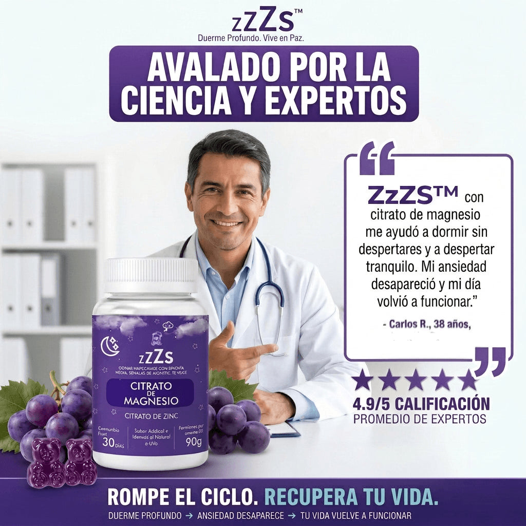 🌙 ZzZS™: Citrato de Magnesio en Gomas