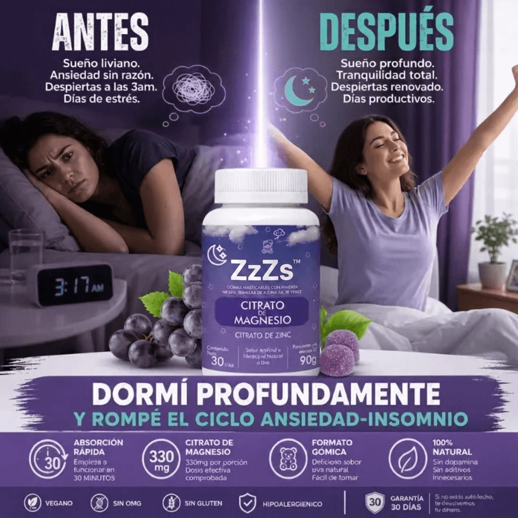 🌙 ZzZS™: Citrato de Magnesio en Gomas